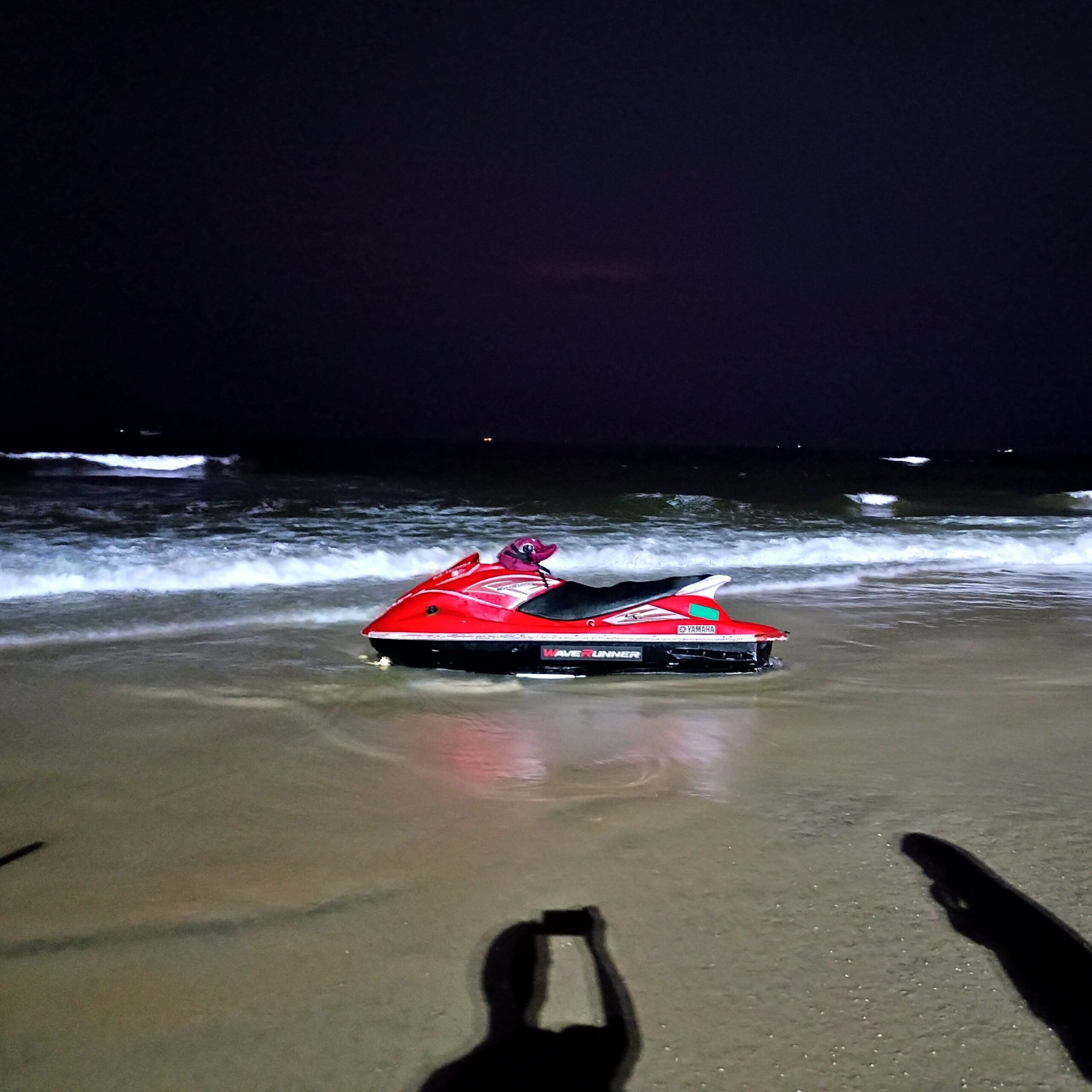 jet ski lying in panambur beach